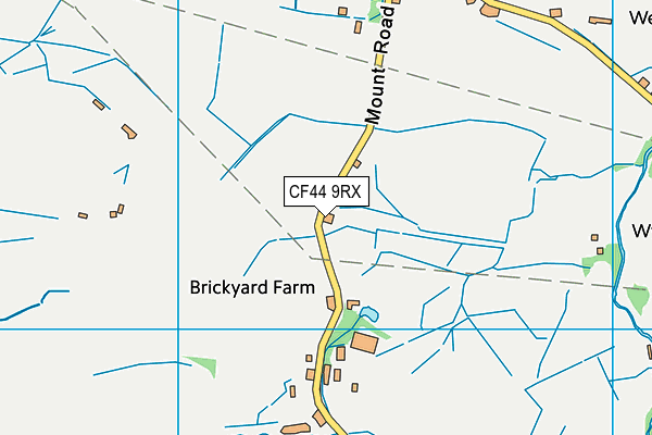 CF44 9RX map - OS VectorMap District (Ordnance Survey)