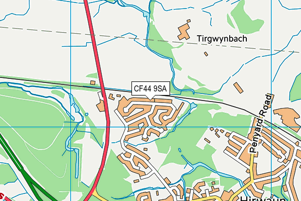 CF44 9SA map - OS VectorMap District (Ordnance Survey)