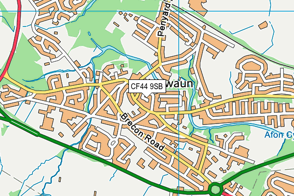 CF44 9SB map - OS VectorMap District (Ordnance Survey)