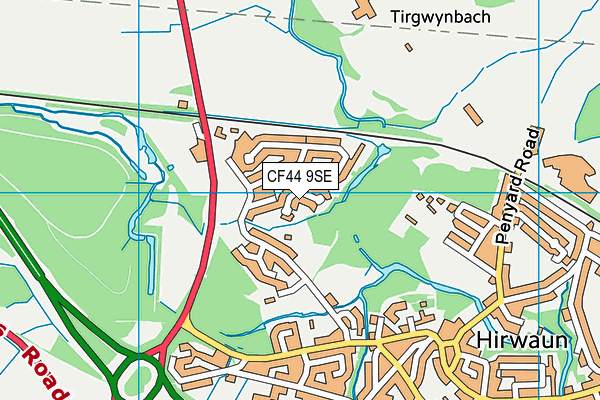 CF44 9SE map - OS VectorMap District (Ordnance Survey)