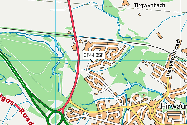 CF44 9SF map - OS VectorMap District (Ordnance Survey)