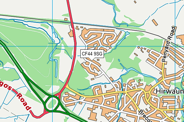 CF44 9SG map - OS VectorMap District (Ordnance Survey)