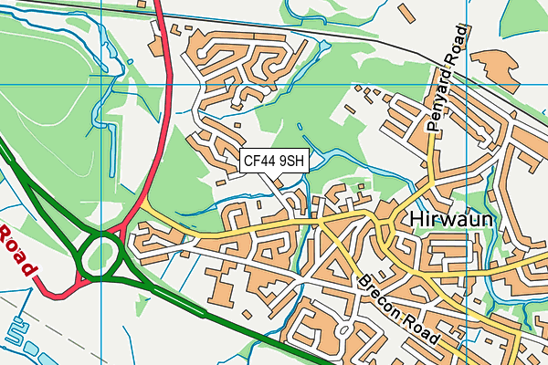 CF44 9SH map - OS VectorMap District (Ordnance Survey)