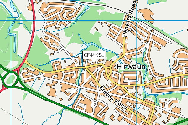 CF44 9SL map - OS VectorMap District (Ordnance Survey)