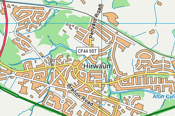 CF44 9ST map - OS VectorMap District (Ordnance Survey)