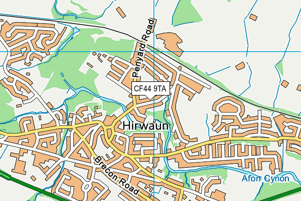 CF44 9TA map - OS VectorMap District (Ordnance Survey)