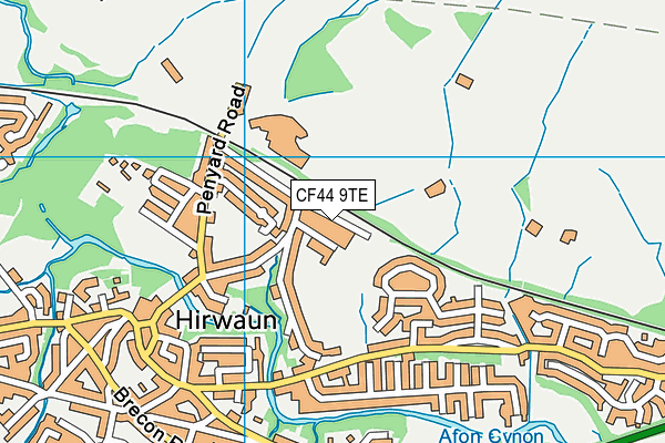 CF44 9TE map - OS VectorMap District (Ordnance Survey)