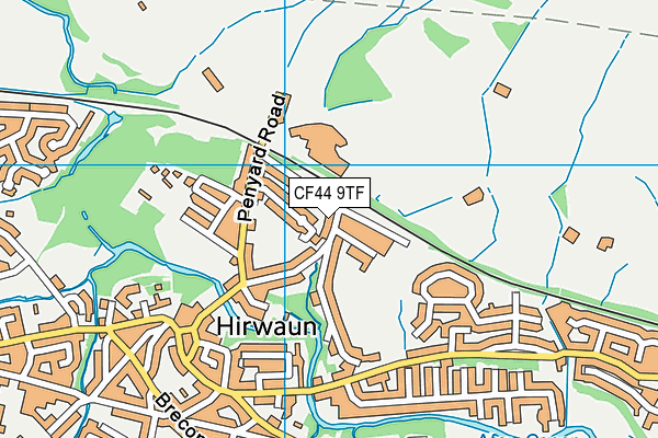 CF44 9TF map - OS VectorMap District (Ordnance Survey)