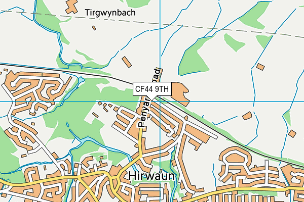 CF44 9TH map - OS VectorMap District (Ordnance Survey)