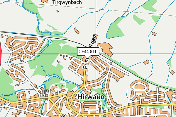 CF44 9TL map - OS VectorMap District (Ordnance Survey)