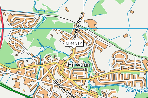 CF44 9TP map - OS VectorMap District (Ordnance Survey)