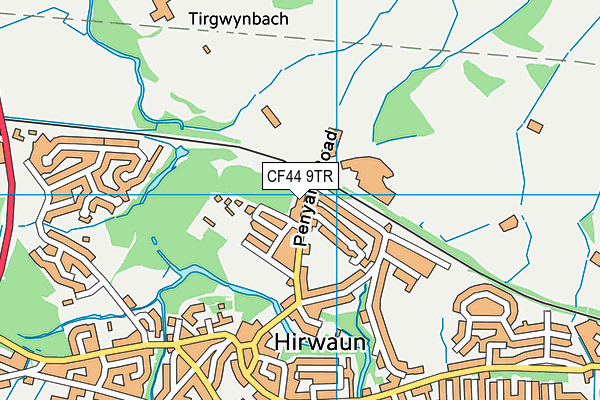 CF44 9TR map - OS VectorMap District (Ordnance Survey)