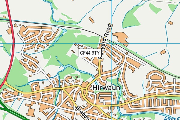 CF44 9TY map - OS VectorMap District (Ordnance Survey)