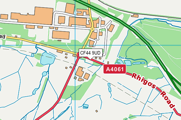 CF44 9UD map - OS VectorMap District (Ordnance Survey)