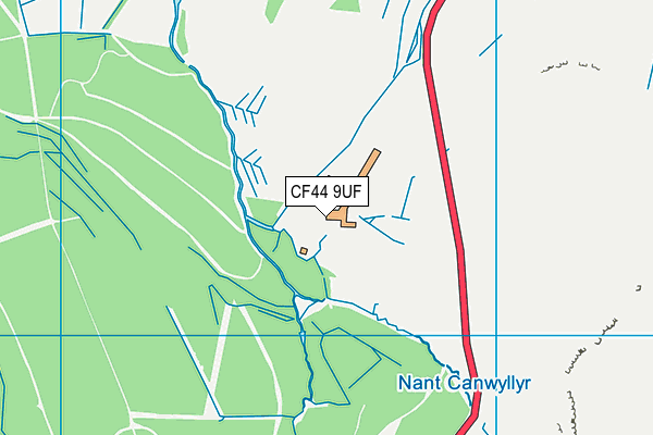 CF44 9UF map - OS VectorMap District (Ordnance Survey)