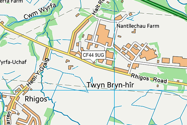 CF44 9UG map - OS VectorMap District (Ordnance Survey)