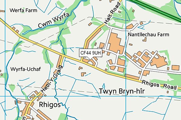 CF44 9UH map - OS VectorMap District (Ordnance Survey)