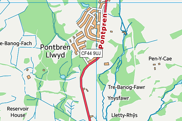 CF44 9UJ map - OS VectorMap District (Ordnance Survey)