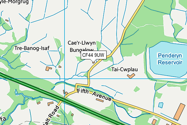 CF44 9UW map - OS VectorMap District (Ordnance Survey)