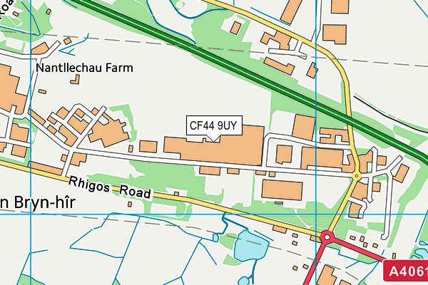 CF44 9UY map - OS VectorMap District (Ordnance Survey)