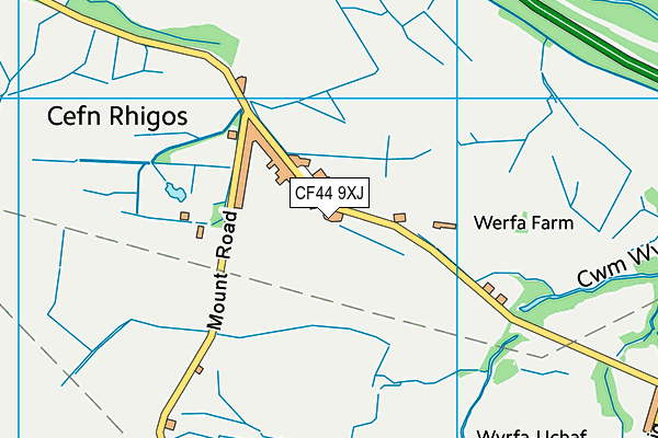 CF44 9XJ map - OS VectorMap District (Ordnance Survey)