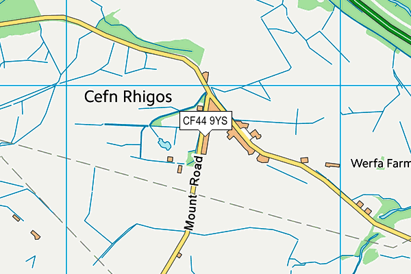 CF44 9YS map - OS VectorMap District (Ordnance Survey)