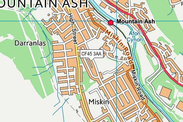 CF45 3AA map - OS VectorMap District (Ordnance Survey)