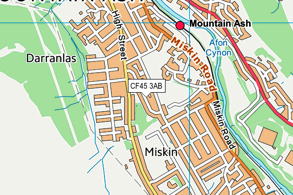 CF45 3AB map - OS VectorMap District (Ordnance Survey)