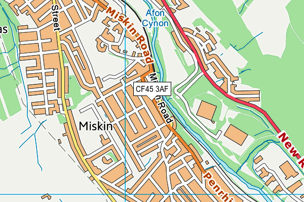 CF45 3AF map - OS VectorMap District (Ordnance Survey)