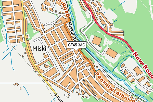 CF45 3AG map - OS VectorMap District (Ordnance Survey)