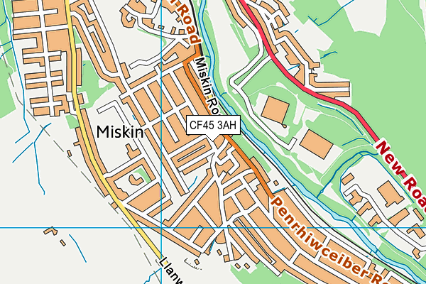 CF45 3AH map - OS VectorMap District (Ordnance Survey)