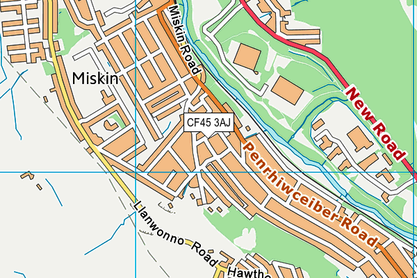 CF45 3AJ map - OS VectorMap District (Ordnance Survey)