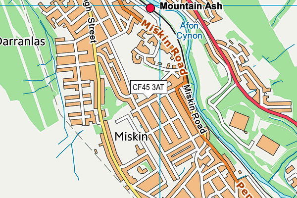 CF45 3AT map - OS VectorMap District (Ordnance Survey)