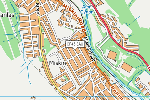 CF45 3AU map - OS VectorMap District (Ordnance Survey)