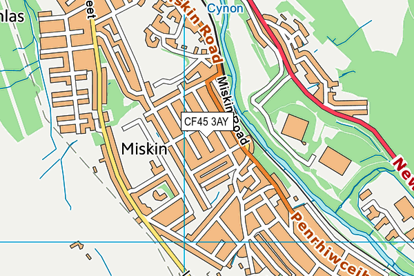 CF45 3AY map - OS VectorMap District (Ordnance Survey)