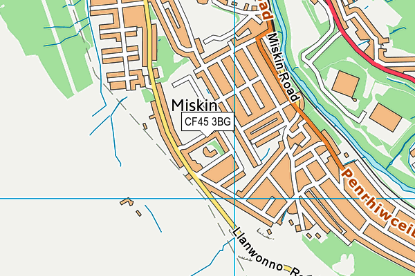 Miskin Primary School map (CF45 3BG) - OS VectorMap District (Ordnance Survey)