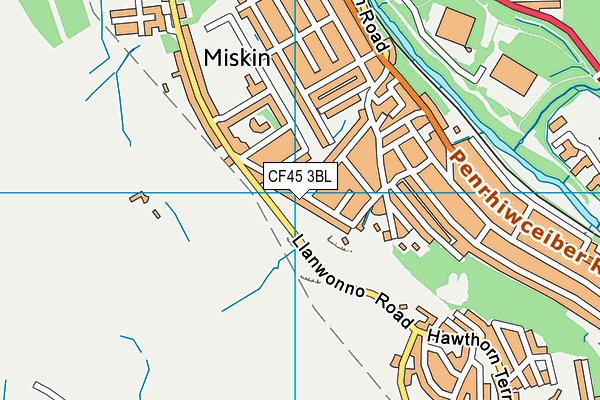 CF45 3BL map - OS VectorMap District (Ordnance Survey)