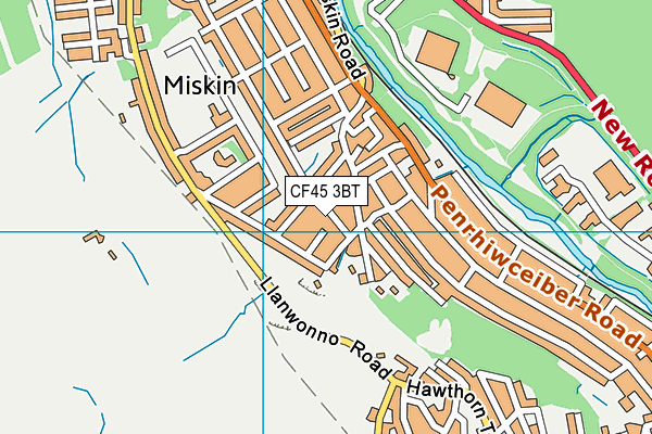 CF45 3BT map - OS VectorMap District (Ordnance Survey)