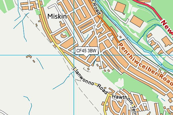 CF45 3BW map - OS VectorMap District (Ordnance Survey)