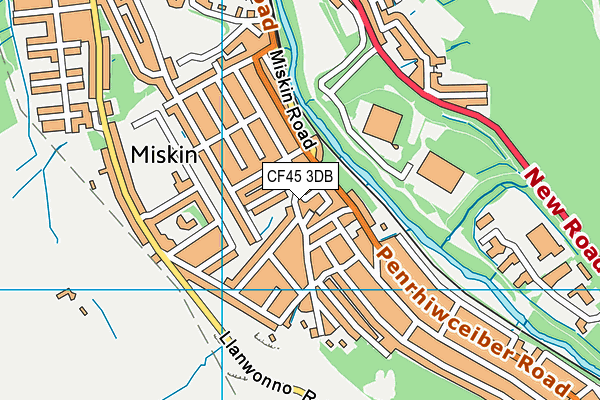 CF45 3DB map - OS VectorMap District (Ordnance Survey)