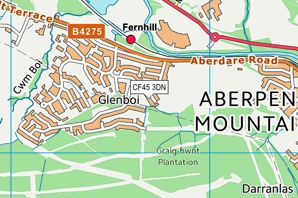 CF45 3DN map - OS VectorMap District (Ordnance Survey)