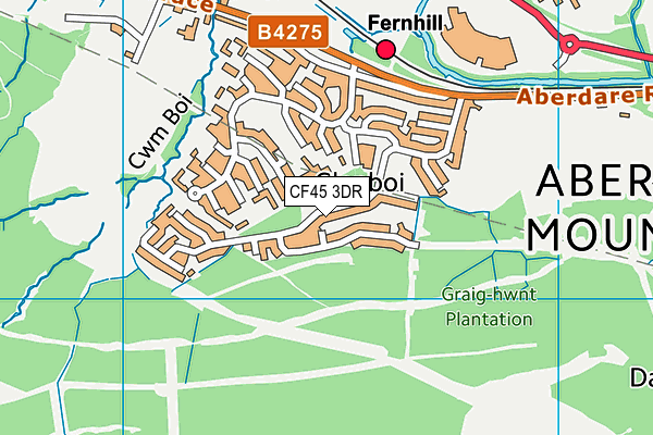 CF45 3DR map - OS VectorMap District (Ordnance Survey)