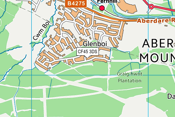 CF45 3DS map - OS VectorMap District (Ordnance Survey)