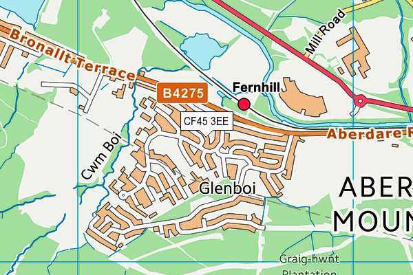 CF45 3EE map - OS VectorMap District (Ordnance Survey)