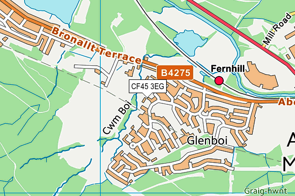 CF45 3EG map - OS VectorMap District (Ordnance Survey)