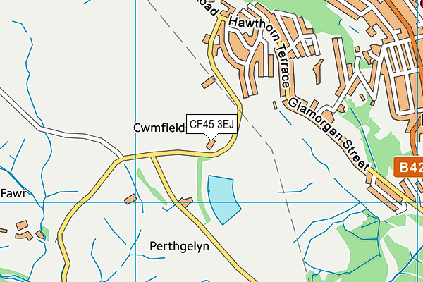 CF45 3EJ map - OS VectorMap District (Ordnance Survey)