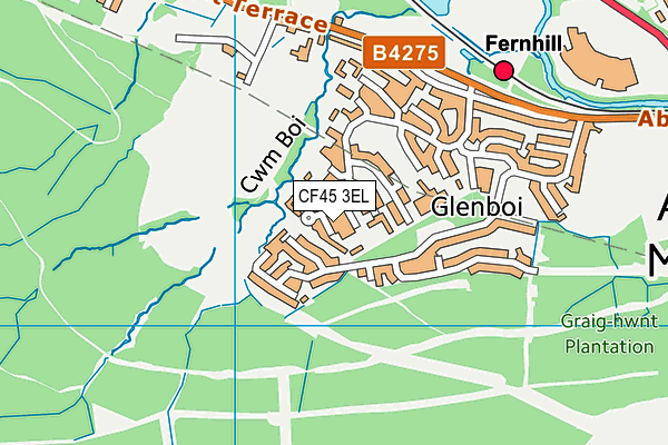 CF45 3EL map - OS VectorMap District (Ordnance Survey)