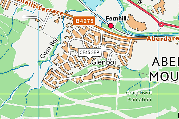 CF45 3EP map - OS VectorMap District (Ordnance Survey)