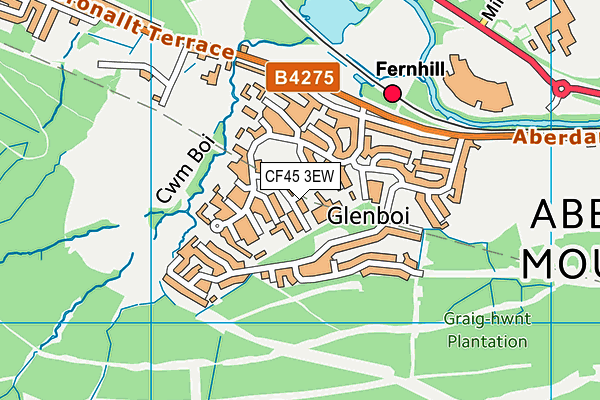 CF45 3EW map - OS VectorMap District (Ordnance Survey)
