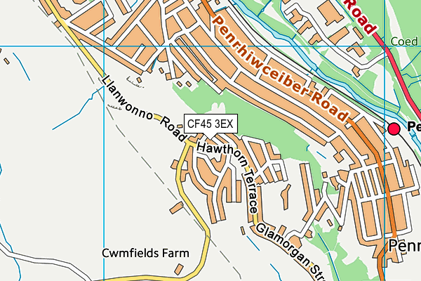 CF45 3EX map - OS VectorMap District (Ordnance Survey)